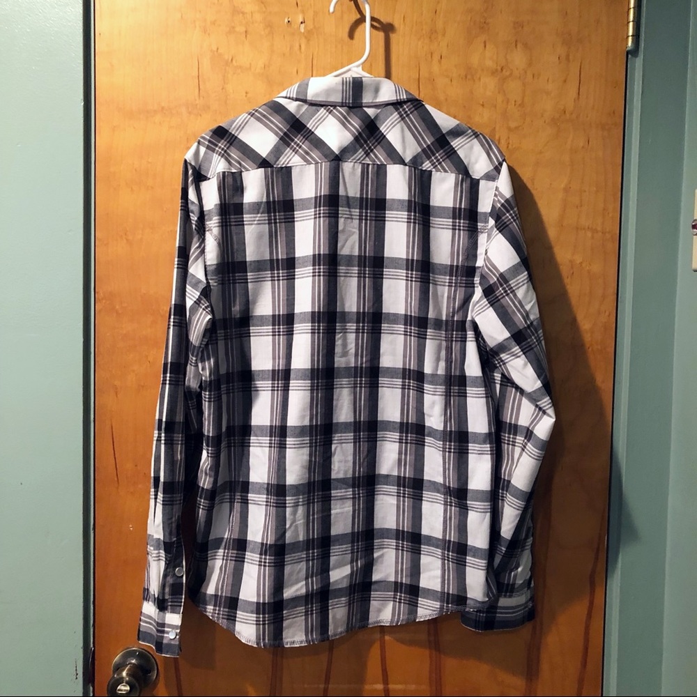 Carbon - Black And White Plaid Button Down Shirt - Picture 3 of 3